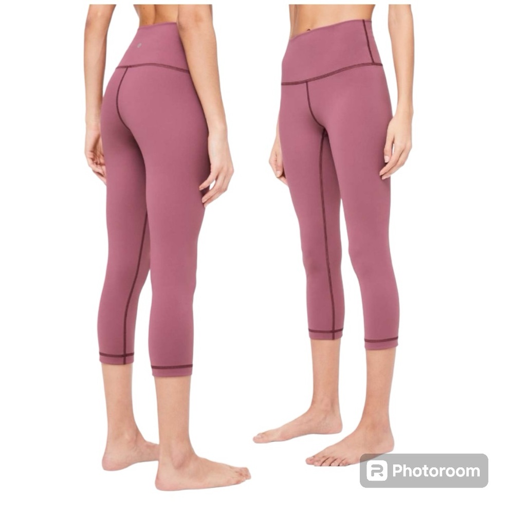 FLAWED Lululemon | Wunder Under Crop High-Rise 21” Misty Merlot